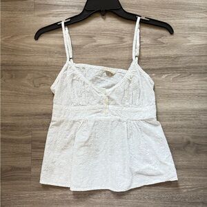 Brandy Melville White Eyelet Tank
